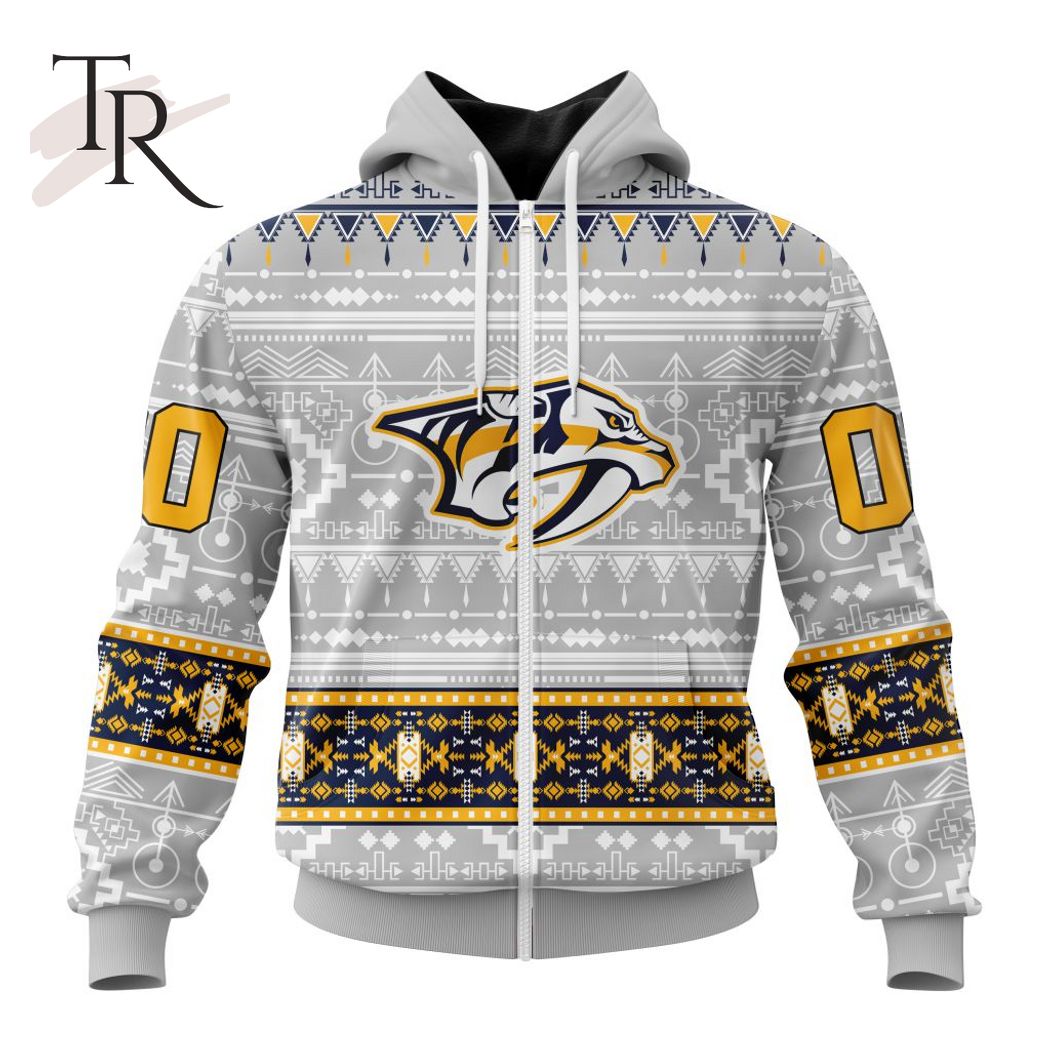 New 2025 NEW] ized NHL Nashville Predators Special Native Design Custom Hoodie - Image 2